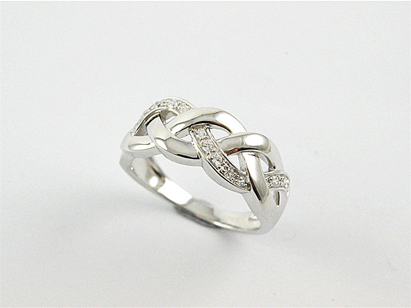 weaving zircon 925 silver ring