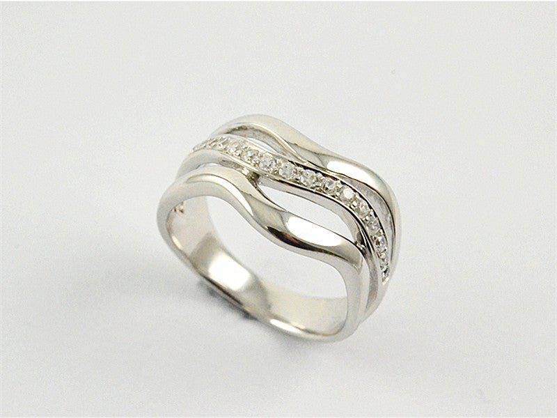 wave zircon 925 silver ring 1