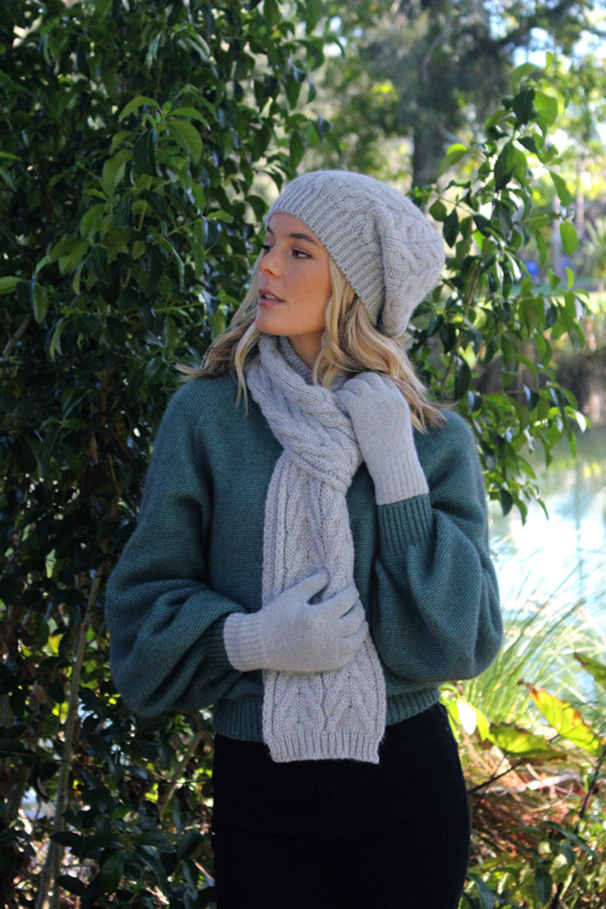 Pure Alpaca Cable Scarf