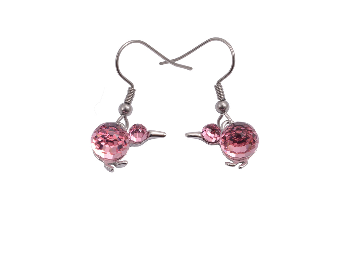 Boxed kiwi rhodium earrings with Crystal from Swarovski