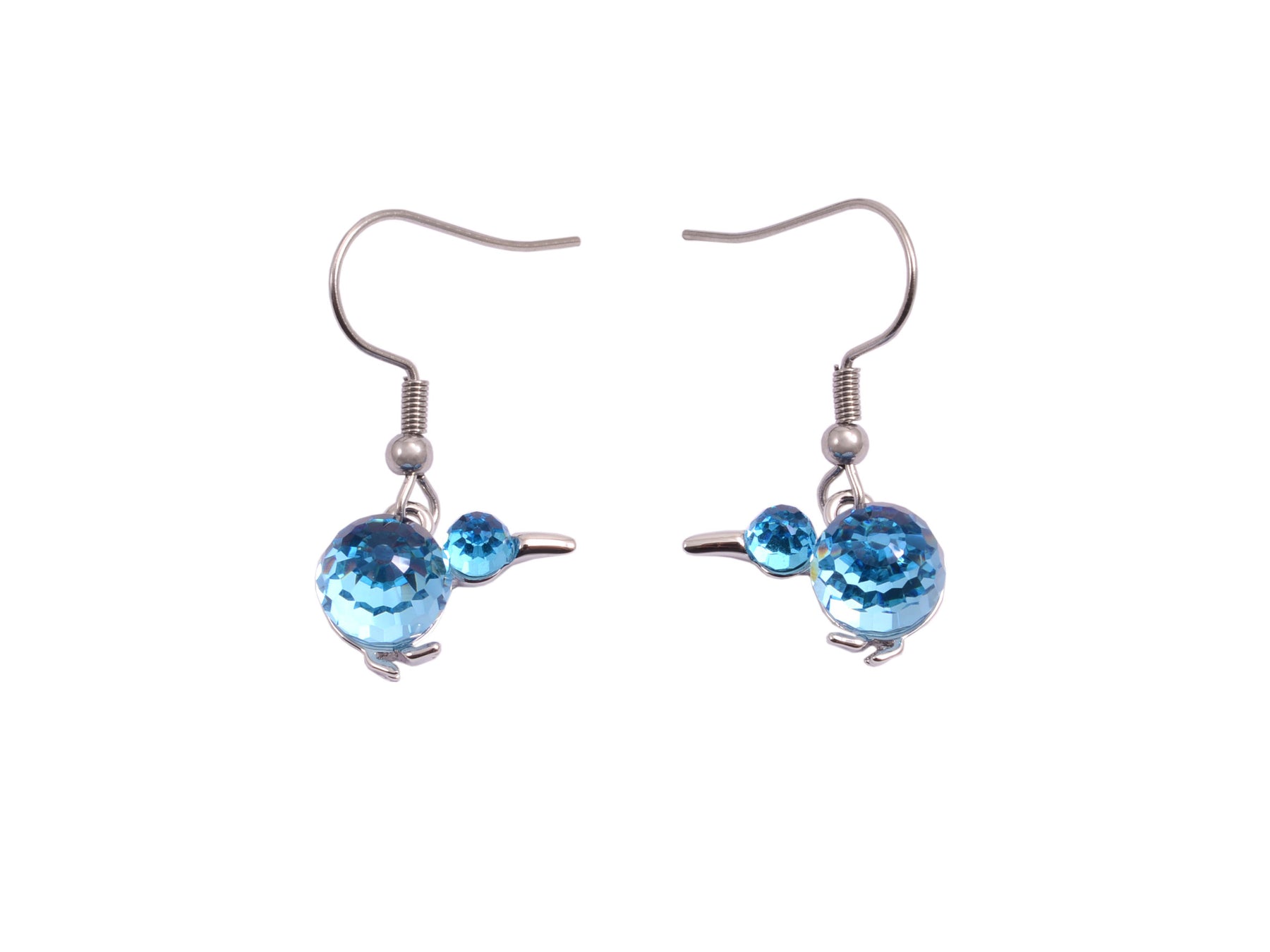 Boxed kiwi rhodium earrings with Crystal from Swarovski