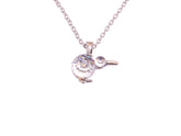 Boxed kiwi  rhodium pendant with Crystal from Swarovski