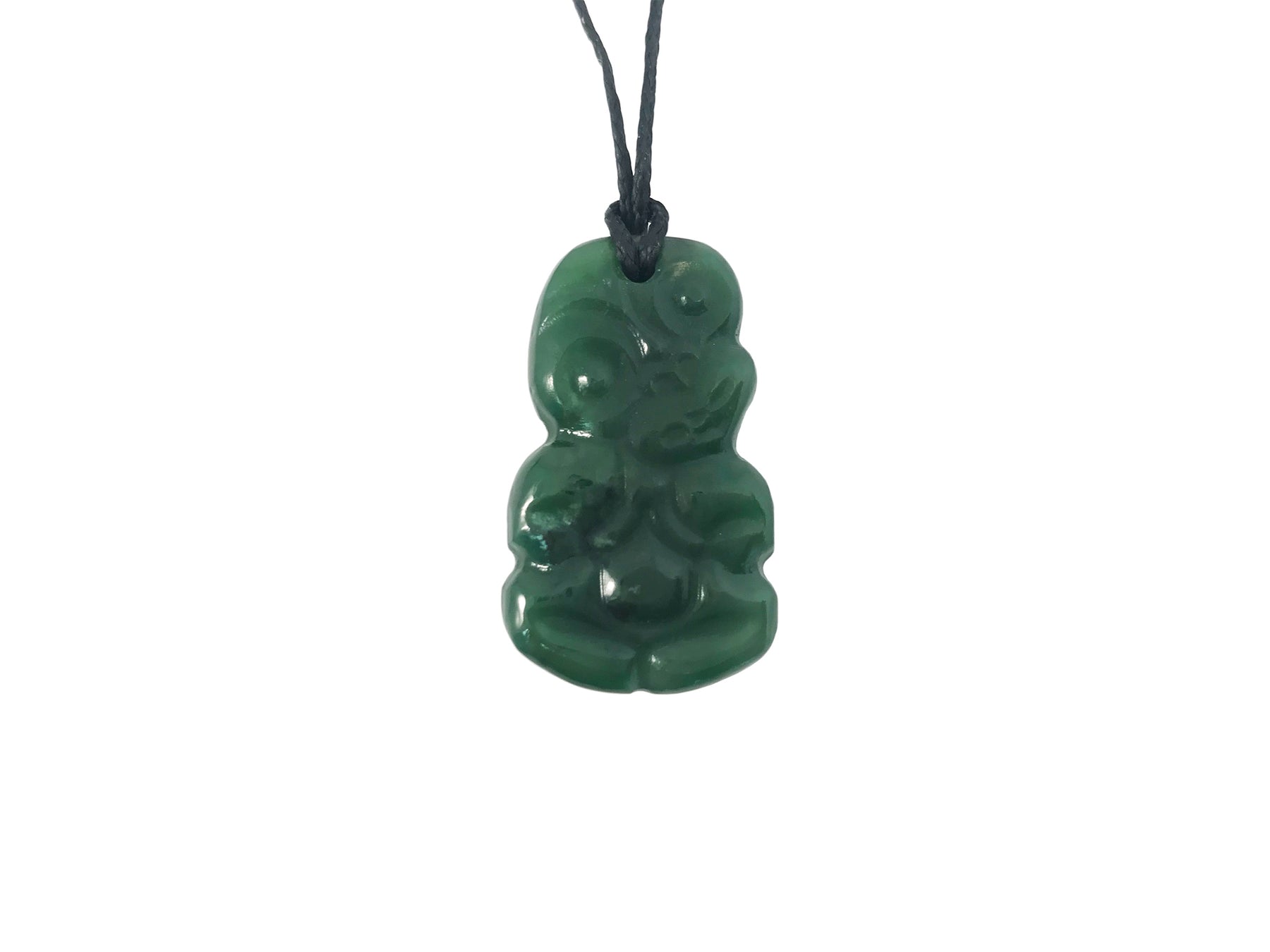 Boxed NZ Greenstone Small Tiki Pendant