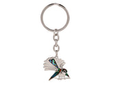 Paua fantail stainless steel keyring