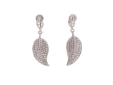 Boxed zircon leaf earrings
