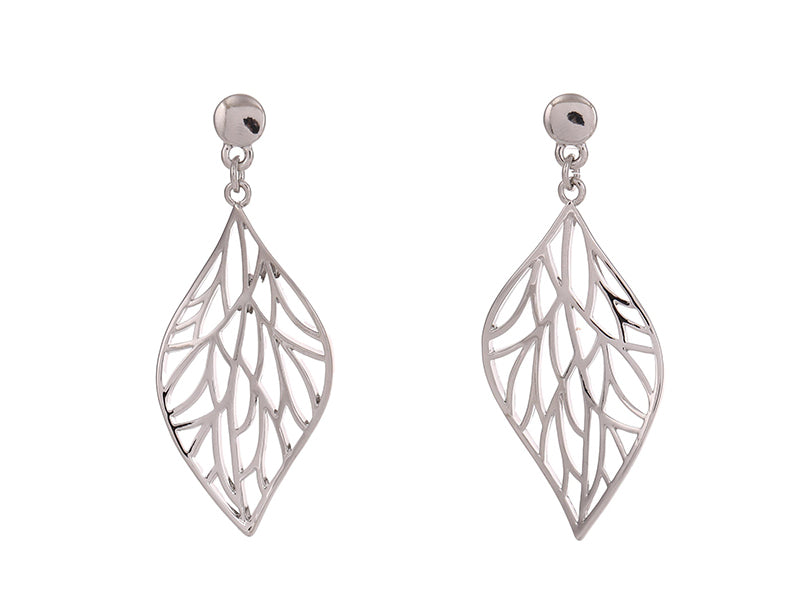 Boxed big leaf earrings