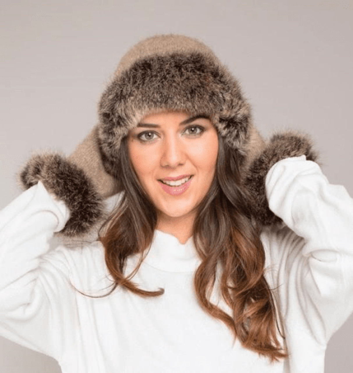 Merino Possum Fur Trim Beanie