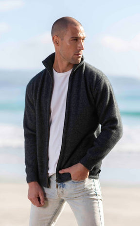Merino Possum Zip Thru Collar Jacket