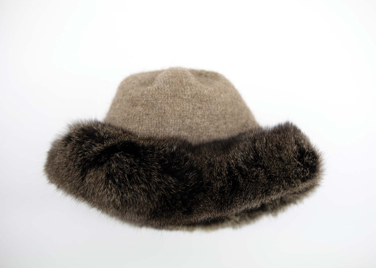 Merino Possum Fur Trim Beanie