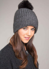 Merino Possum Fur Pom Pom Beanie